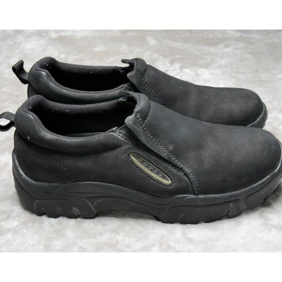 Roper Performance Black Leather Slip On Work Safety Shoes Mens Size 9 - Picture 13 of 16